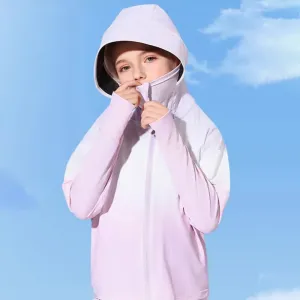 Kids Girls Fashion Casual Summer Gradient Thin Breathable UPF 50+ Sun Protection Coat 3-14T