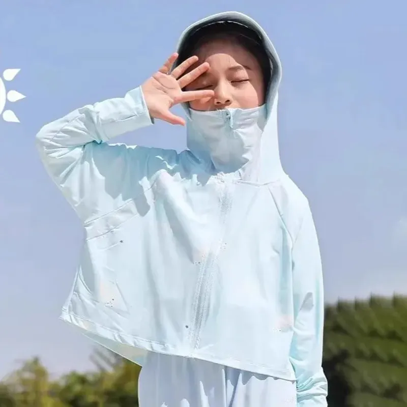 Kids Boys And Girls Fashion Casual Ice Silk Breathable UPF 50+ Sun Protection Coat