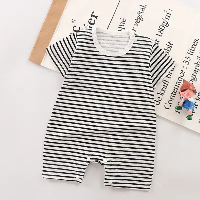Kids Baby Boys Girls Fashion Casual Spring Summer Printed Cotton Short-Sleeve Rompers