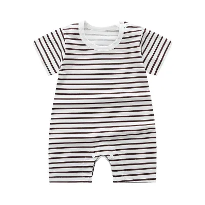 Kids Baby Boys Girls Fashion Casual Spring Summer Printed Cotton Short-Sleeve Rompers