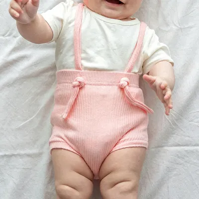 Kids Baby Boys Girls Fashion Solid Color Stretch High Waist Cotton Rompers Shorts Unisex