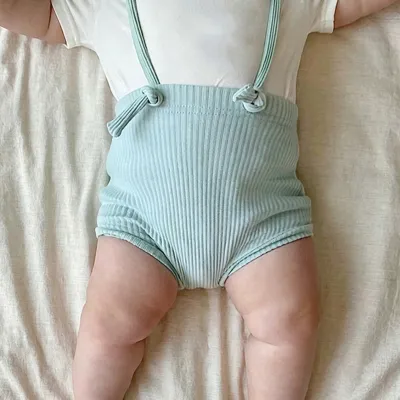 Kids Baby Boys Girls Fashion Solid Color Stretch High Waist Cotton Rompers Shorts Unisex