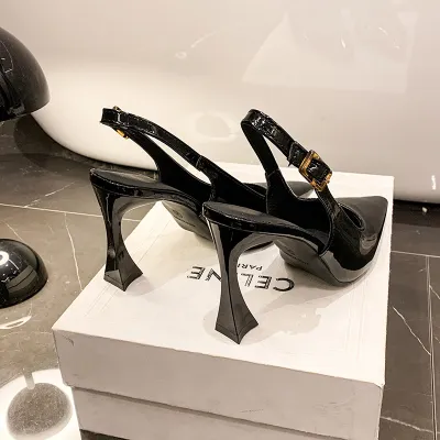 Women Fashion Sexy Solid Color Pointed Toe High Heel Sandals