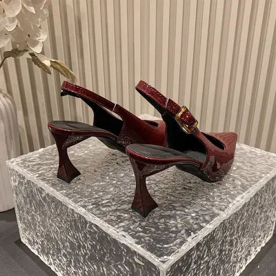 Women Fashion Sexy Solid Color Pointed Toe High Heel Sandals