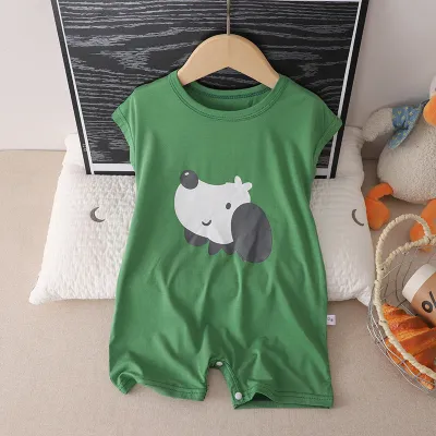 Kids Baby Boys Girls Cartoon Printed Sleeveless Rompers Summer Casual Thin Short Climb