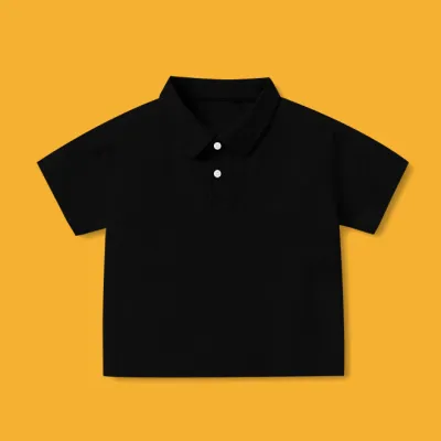 Kids Boys Girls Casual Solid Color Short Sleeve Polo Shirt Cotton Unisex