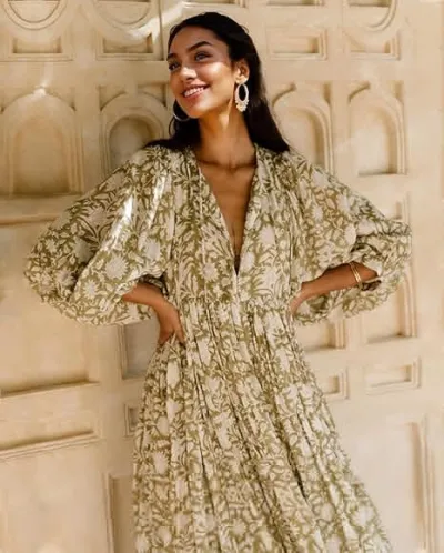Bohemian Vacation Women Casual Loose Print Midi Dress