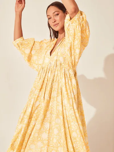 Bohemian Vacation Women Casual Loose Print Midi Dress