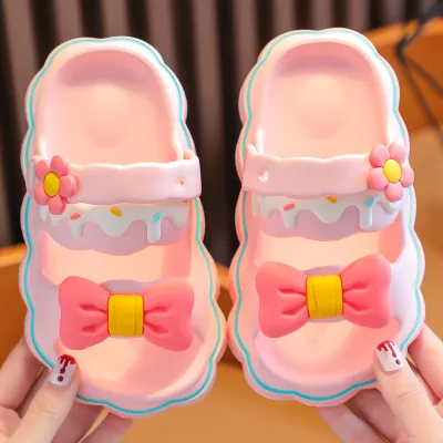 Kids Girls Fashion Bowknot Princess EVA Non-Slip Soft Sole Sandals