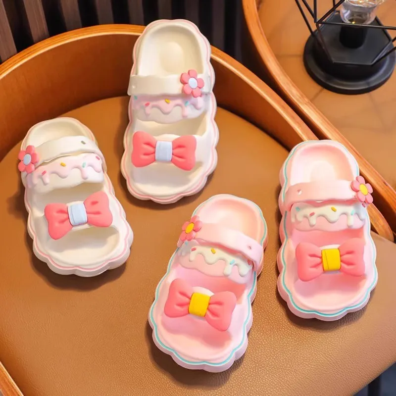 Kids Girls Fashion Bowknot Princess EVA Non-Slip Soft Sole Sandals