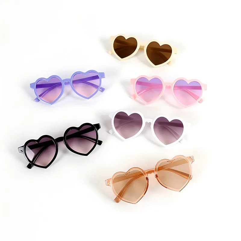 Fashion Cute Love Shape Gradient Lens Cat Sunglasses for Kids