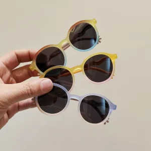 Kids Fashion Cute Jelly Color Round Frame Sunglasses TPEE TR TAC Lens