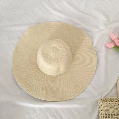 Women's Fashion Casual Solid Color Straw Sun Hat
