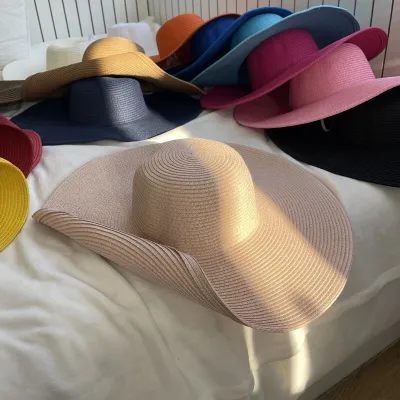 Women's Fashion Casual Solid Color Straw Sun Hat