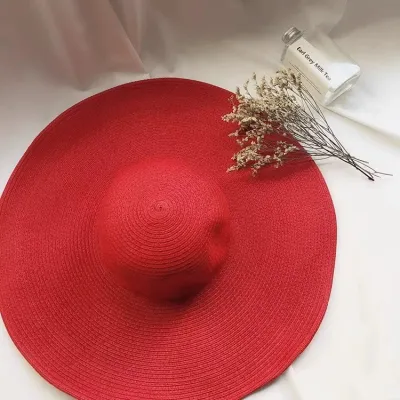 Women's Fashion Casual Solid Color Straw Sun Hat
