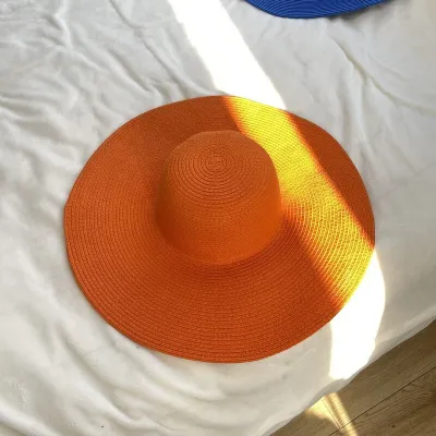 Women's Fashion Casual Solid Color Straw Sun Hat