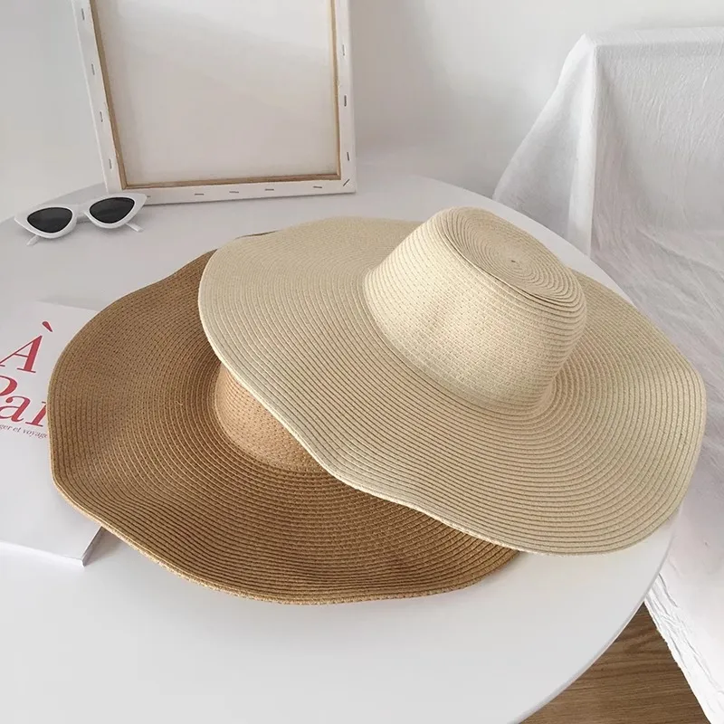 Women's Fashion Casual Solid Color Straw Sun Hat