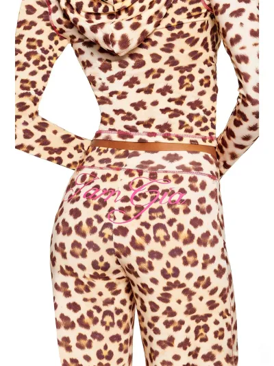 Women Fashion Printed Long Sleeve Hoodies Pants Two-Piece Set