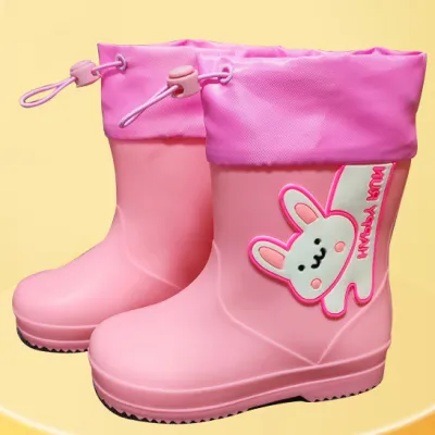 Kids Boys Girls Cartoon Waterproof Non-Slip Rubber Rain Boots Mid-Calf
