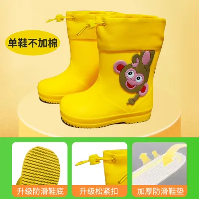 Kids Boys Girls Cartoon Waterproof Non-Slip Rubber Rain Boots Mid-Calf