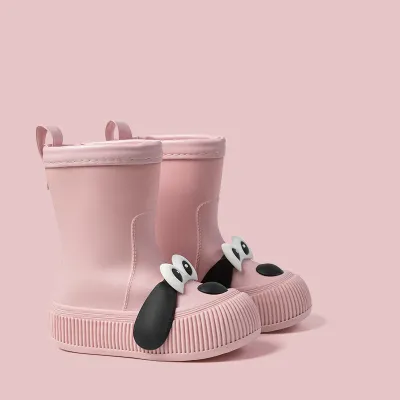 Kids Boys Girls Fashion Cartoon Puppy Waterproof PVC Rain Boots Mid-Calf