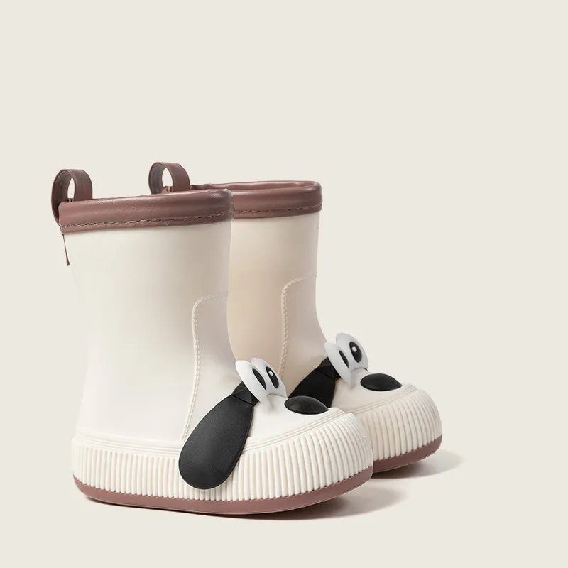 Kids Boys Girls Fashion Cartoon Puppy Waterproof PVC Rain Boots Mid-Calf