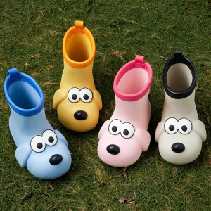 Kids Boys Girls Fashion Cute Waterproof Rain Boots Cartoon EVA Mid-Calf Flat Heel Unisex