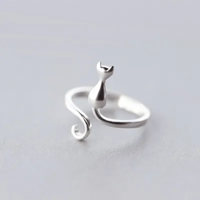 Women Fashion Cute Cat Ring Natural Breeze Alloy Sweet
