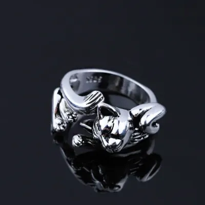 Women Fashion Cute Cat Ring Natural Breeze Alloy Sweet