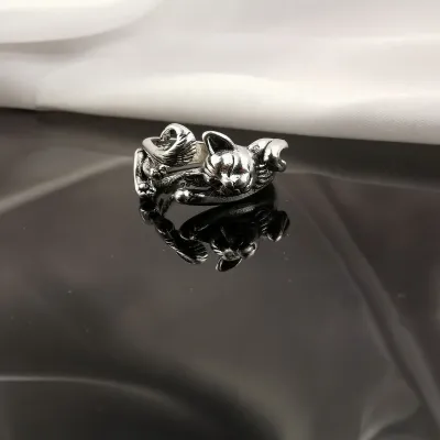 Women Fashion Cute Cat Ring Natural Breeze Alloy Sweet