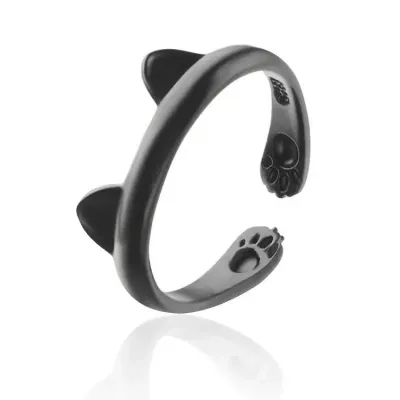 Women Fashion Cute Cat Ring Natural Breeze Alloy Sweet