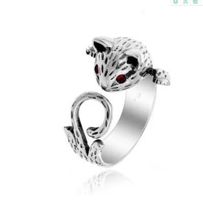 Women Fashion Cute Cat Ring Natural Breeze Alloy Sweet