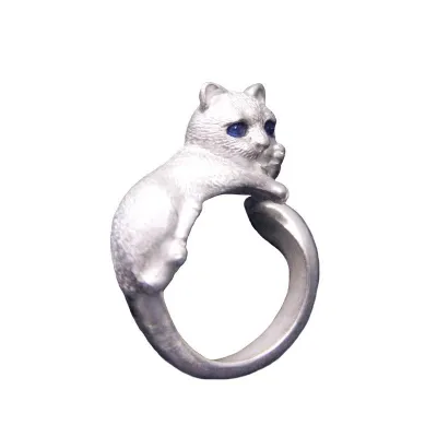 Women Fashion Cute Cat Ring Natural Breeze Alloy Sweet