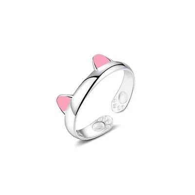 Women Fashion Cute Cat Ring Natural Breeze Alloy Sweet