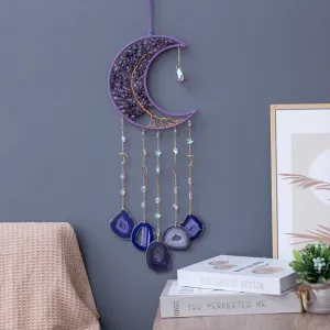 Modern Minimalist Tree of Life Handmade Agate Crystal Iron Pendant