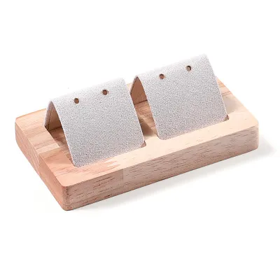 Velvet Jewelry Display Stand with Solid Wood Base - Elegant Showcase for Necklaces, Bracelets, Rings