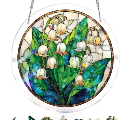 Acrylic Puzzle Light Catcher 83 Pieces Home Window Hanging Decoration Modern Minimalist Alien Ornament