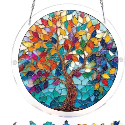 Acrylic Puzzle Light Catcher 83 Pieces Home Window Hanging Decoration Modern Minimalist Alien Ornament