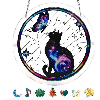 Acrylic Puzzle Light Catcher 83 Pieces Home Window Hanging Decoration Modern Minimalist Alien Ornament