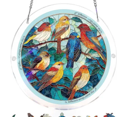 Acrylic Puzzle Light Catcher 83 Pieces Home Window Hanging Decoration Modern Minimalist Alien Ornament