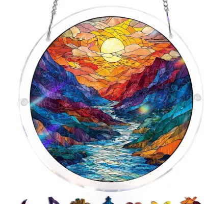 Acrylic Puzzle Light Catcher 83 Pieces Home Window Hanging Decoration Modern Minimalist Alien Ornament