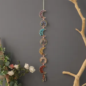 Modern Minimalist Tree of Life Agate Crystal Handmade Iron Pendant Home Decoration