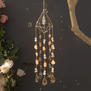 Modern Minimalist Tree of Life Agate Crystal Handmade Iron Pendant Home Decoration