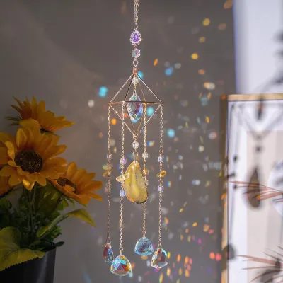 Fashion Tree Of Life Agate Crystal Handmade Iron Pendant Modern Minimalist Home Decoration