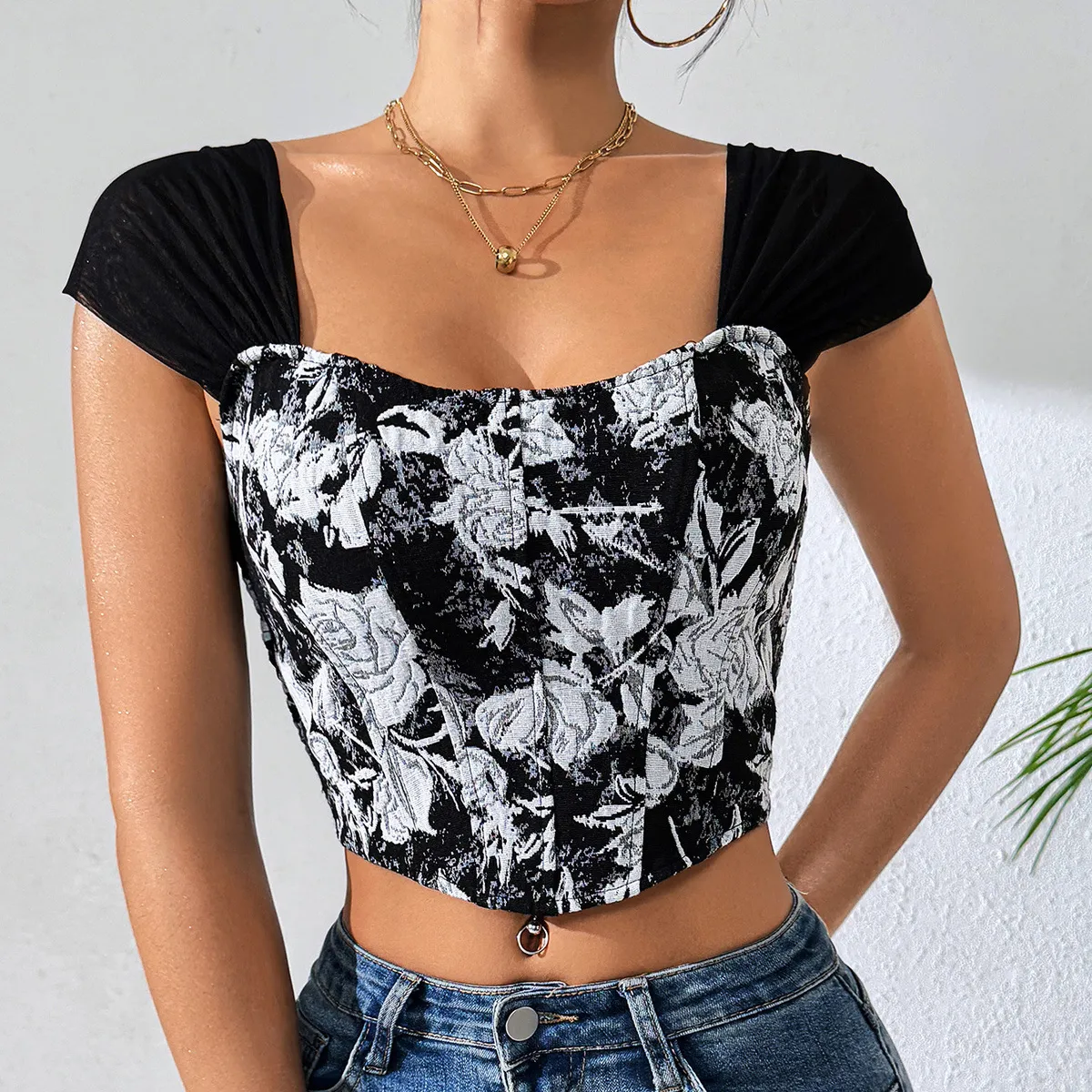 Women Fashion Sexy Printed Tank Top