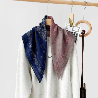 Women Fashion Retro Color Matching Square Scarf 65x65