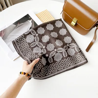 Women Fashion Retro Color Matching Square Scarf 65x65