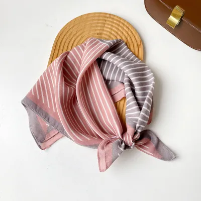 Women Fashion Retro Color Matching Square Scarf 65x65