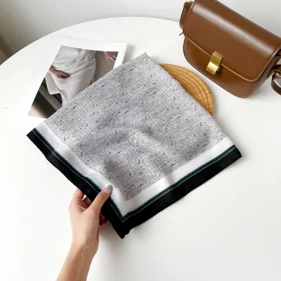 Women Fashion Retro Color Matching Square Scarf 65x65