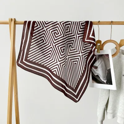 Women Fashion Retro Color Matching Square Scarf 65x65